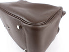 Hermes Lindy 34 Chocolate Brown Clemence Leather Palladium Hardware Shoulder Tote