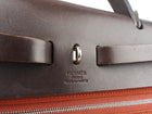 Hermes Herbag Zip 31 Rust Orange Toile Canvas and Brown Vache Hunter Leather SHW