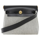 Hermes 2025 Herbag Zip Mini 20 Ecru Black Toile Militaire / Vache Hunter GHW