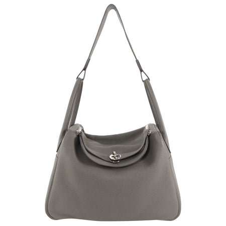 Hermes Etoupe Togo Leather Lindy 30 Two Way Bag 2020 PHW
