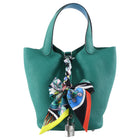 Hermes Picotin 18 Vert Verone Taurillon Clemence / Bleu Du Nord Swift Leather Bag