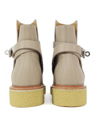Hermes Beige Mastic Leather Gum Sole History Kelly Lock Ankle Boots - 37