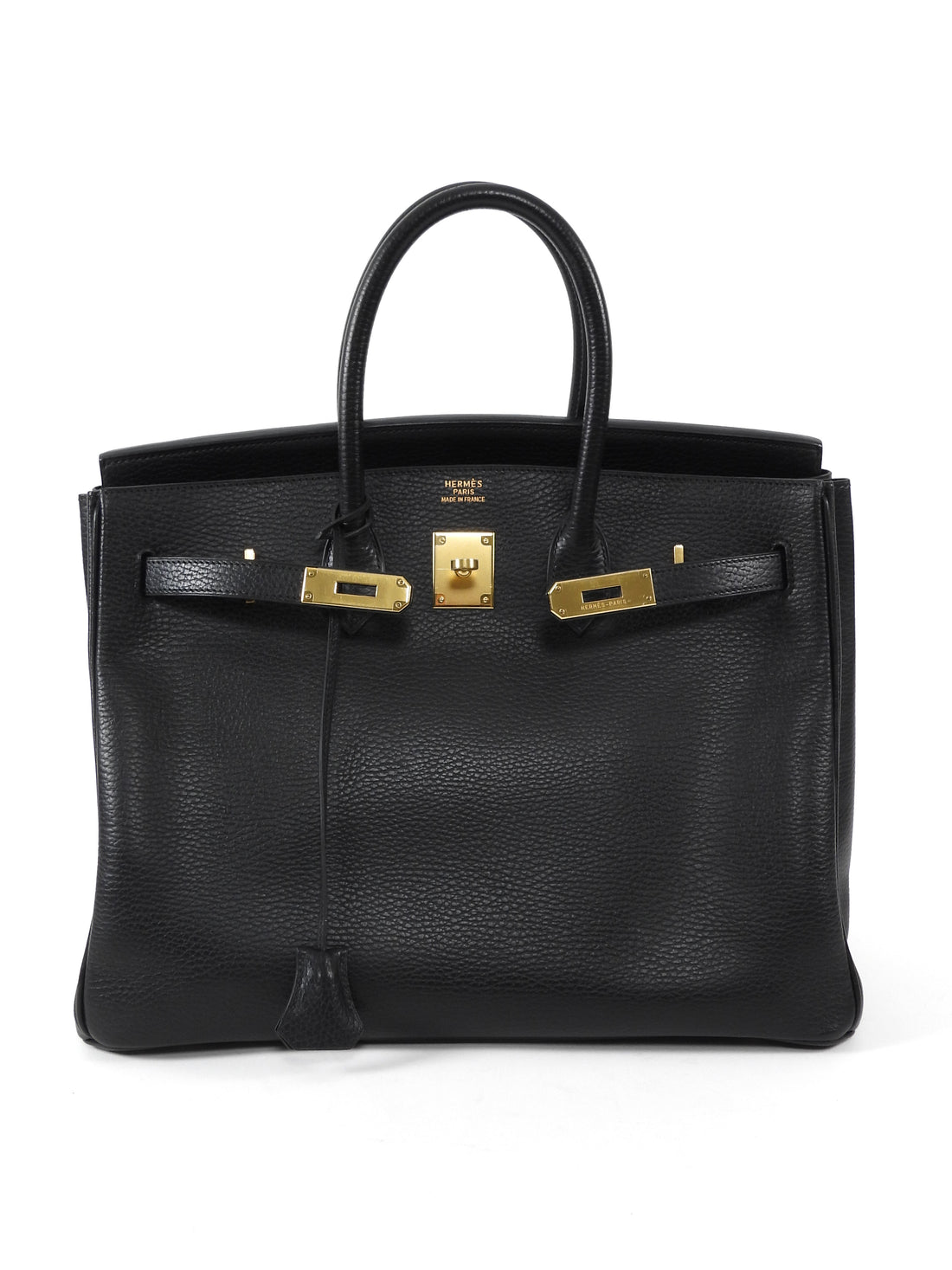 Hermes Noir Black Vintage 2003 Black Noir Ardennes Birkin 35 GHW