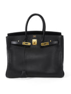 Hermes Noir Black Vintage 2003 Black Noir Ardennes Birkin 35 GHW
