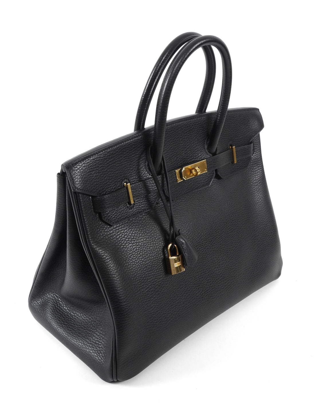 Hermes Noir Black Vintage 2003 Black Noir Ardennes Birkin 35 GHW