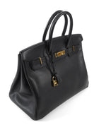 Hermes Noir Black Vintage 2003 Black Noir Ardennes Birkin 35 GHW