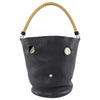 Hermes 2005 Black Clemence Leather MM Mangeoire Bucket Bag