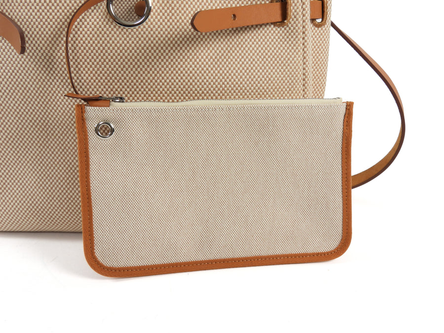 Hermes Naturel Sable  Herbag Zip 31 Naturel Sable Ecru Viking Cross Toile Canvas Bag 31