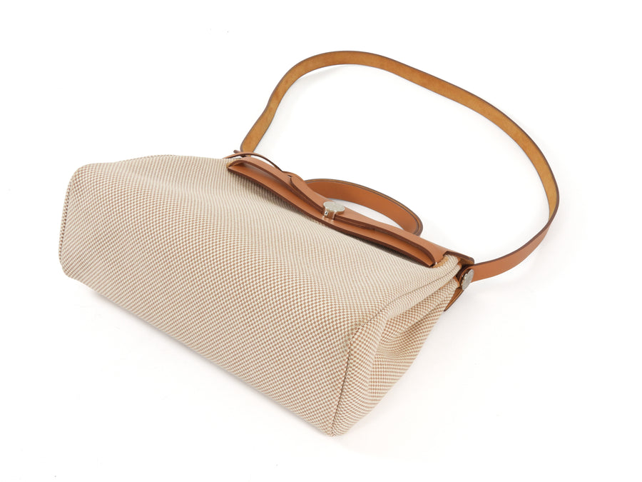 Hermes Naturel Sable  Herbag Zip 31 Naturel Sable Ecru Viking Cross Toile Canvas Bag 31