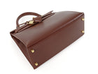 Hermes Chestnut Brown Vintage 1998 Kelly 28 Sellier Box Leather Bag GHW