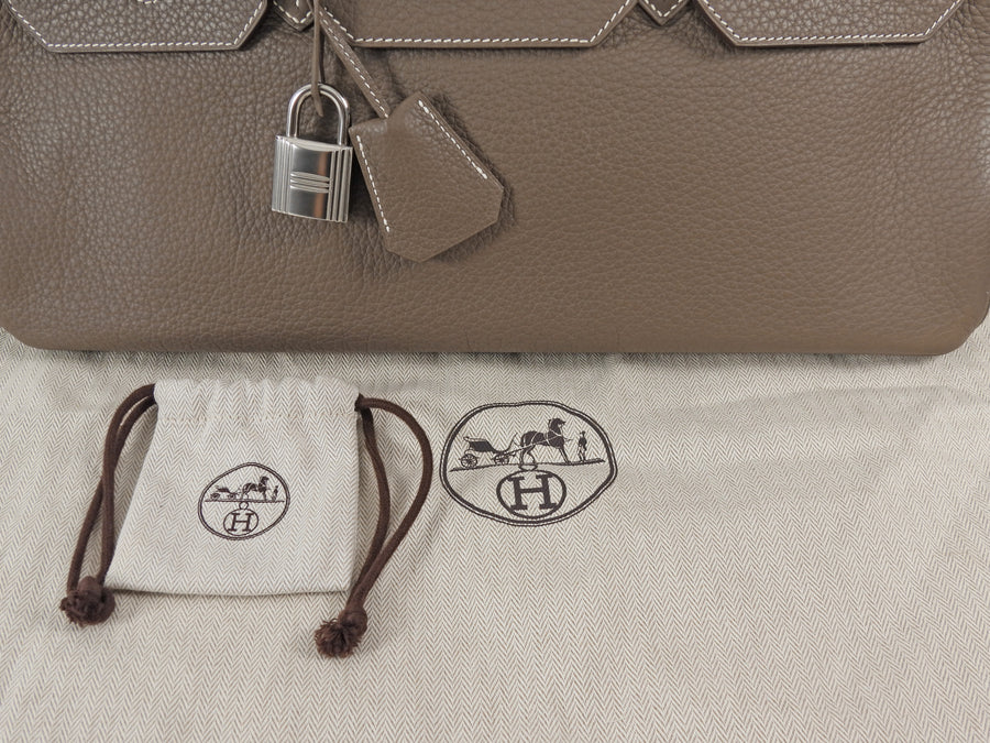 Hermes Etoupe JPG Shoulder Birkin 42 Clemence PHW Bag