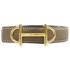 Hermes Etoupe / Black Epsom Leather Reversible Gamma Belt GHW - 85