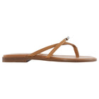 Hermes Miss Mini Kelly Lock Tan Calfskin Flat Strappy Sandal - 37