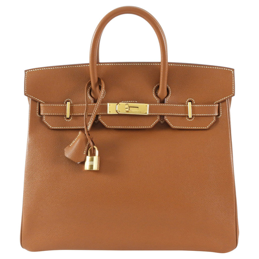 Hermès Vintage 1999 HAC Haut à Courroies Birkin 32 Gold Courchevel Leather Bag GHW