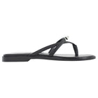 Hermes Black Calfskin Miss Mini Kelly Lock Flat Strappy Sandal - 37
