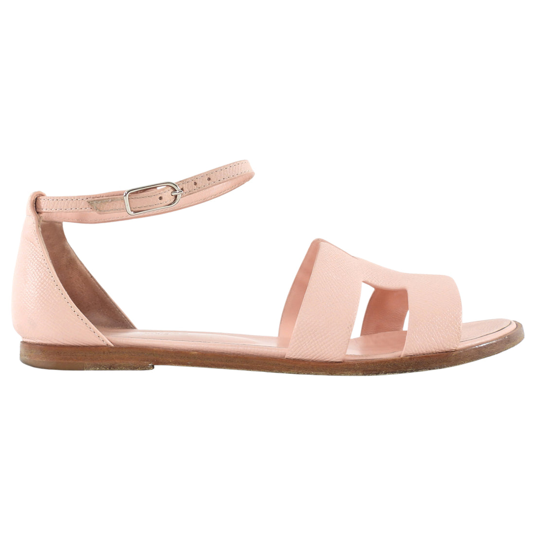 Hermes Rose Pink Epsom Leather Santorini Sandals - 39