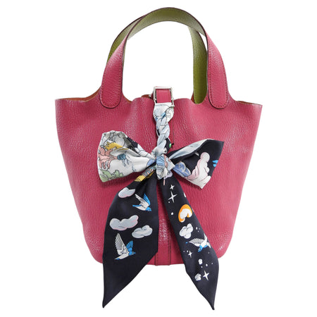 Hermes Picotin 18 Bicolour Pink Chevre Rose Tyrien / Green Vert Anis Bag