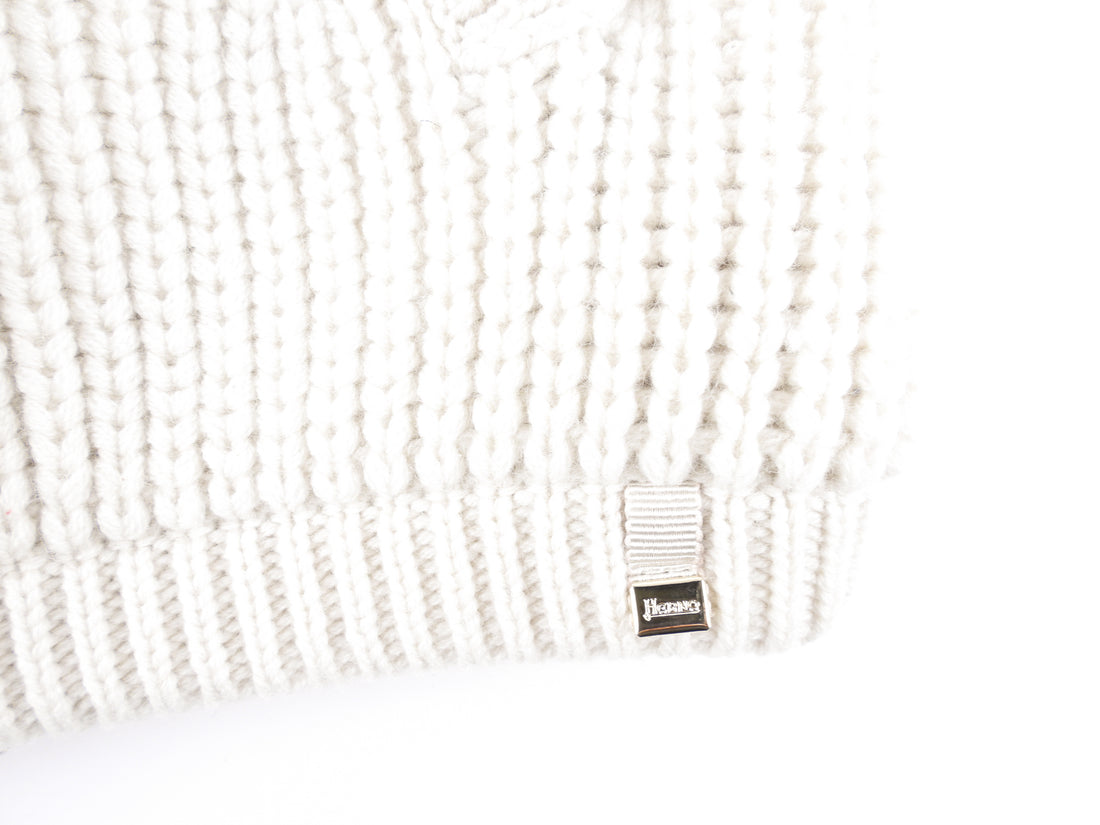 Herno Resort Dove Grey Eternity Brioche Knit Zip Front Cashmere Bomber Jacket - IT 42
