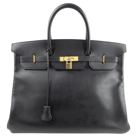 Hermes 1993 Vintage Birkin 40cm in Black Ardennes Leather with Gold Hardware