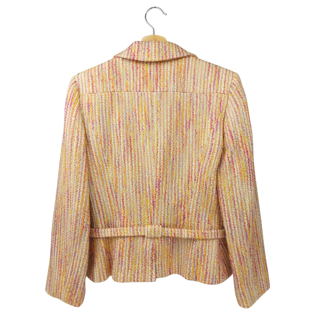 Chanel 01A Multicolor Wool Tweed Cropped Belted Jacket - 38