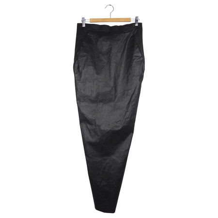 Rick Owens Fall 2011 "Limo" Black Coated Canvas Maxi Hobble Skirt - IT 40 / US 6
