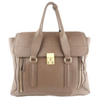 3.1 Philip Lim Taupe Grained Leather Pashli Two Way Satchel Bag