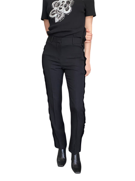 Givenchy Black Lace Zipper Trousers - 36