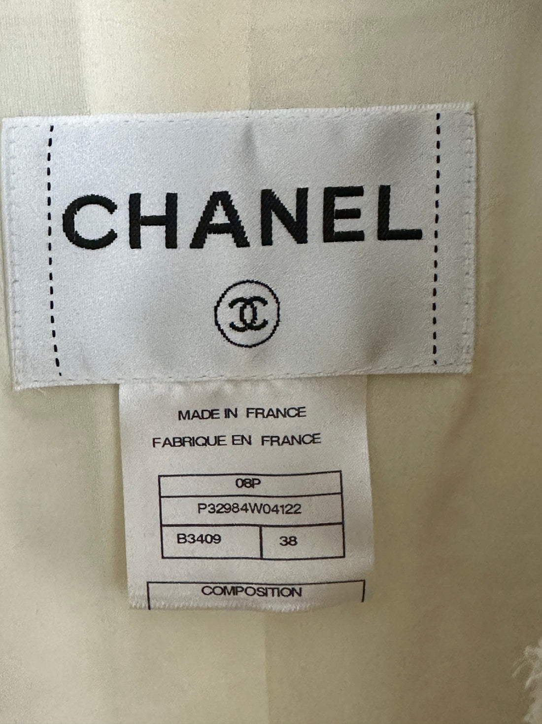 Chanel 08P Ivory Tweed Chain Trim Jacket - FR38 / S