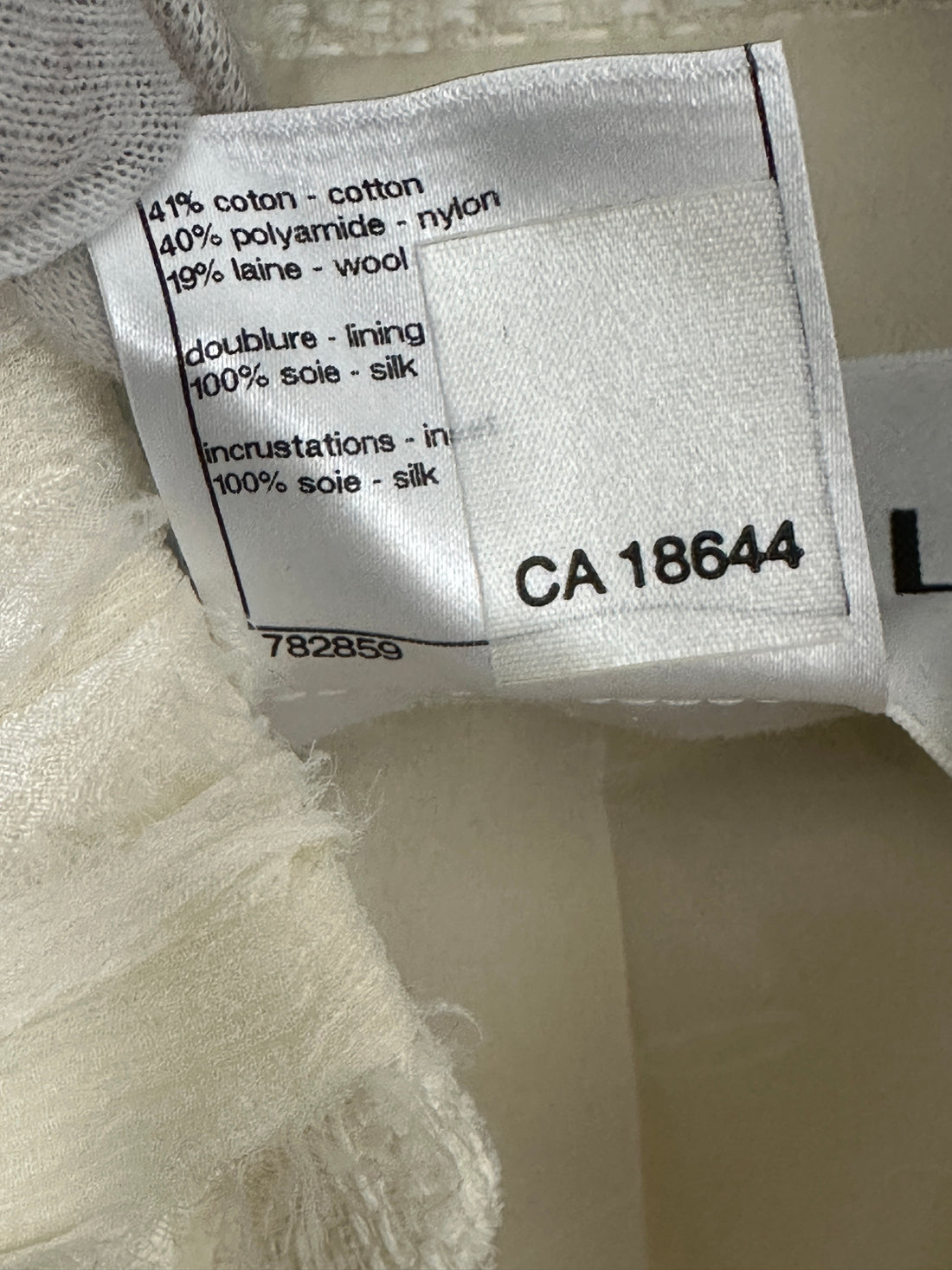 Chanel 08P Ivory Tweed Chain Trim Jacket - FR38 / S