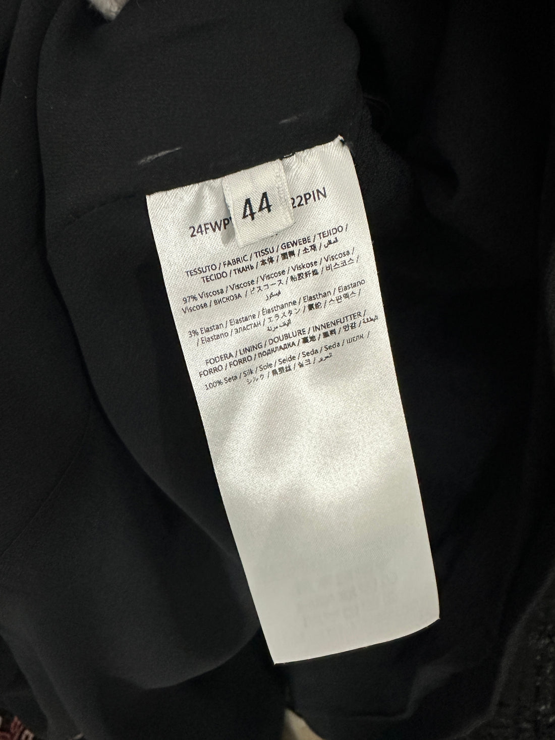 Giambattista Valli Black Crepe A-line Skirt with Crystal Button - IT 44 / M