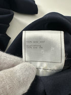 Chanel 98P Navy Wool Fitted Long Skirt Suit with Silver CC Buttons - 6
