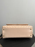 Chanel Nude Chevron Aged Leather and Exotic Top Handle Flap Bag