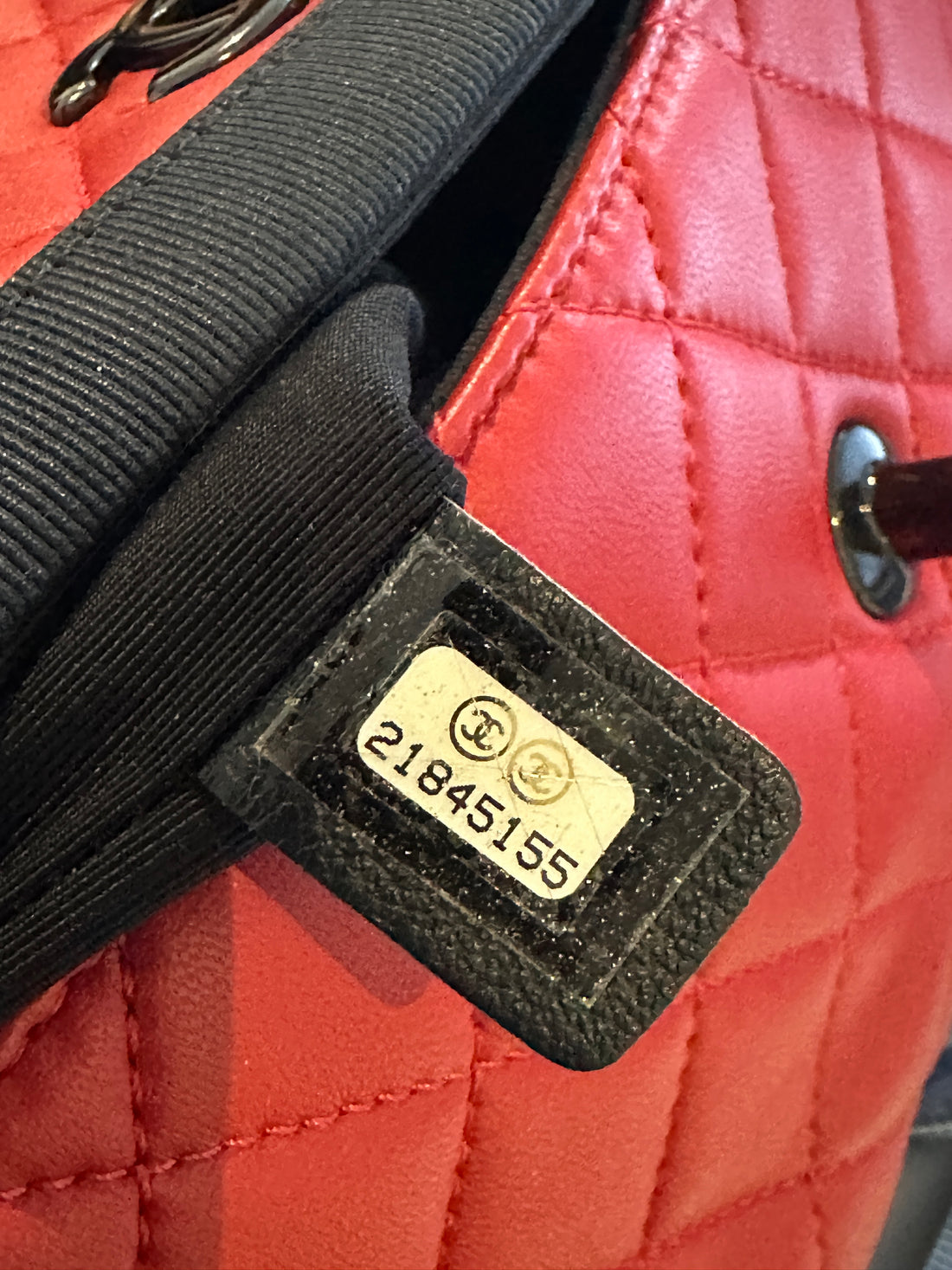 Chanel Red Quilted Leather Grosgrain Trim Chain Flap Bag