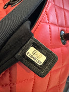 Chanel Red Quilted Leather Grosgrain Trim Chain Flap Bag