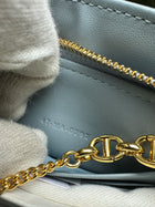 Christian Dior Cloud blue Quilted Leather Caro Every Dior Pouch on Chain