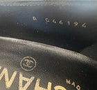 Chanel 25C Black Patent Leather Flat Slip on Shoes - 37.5 C