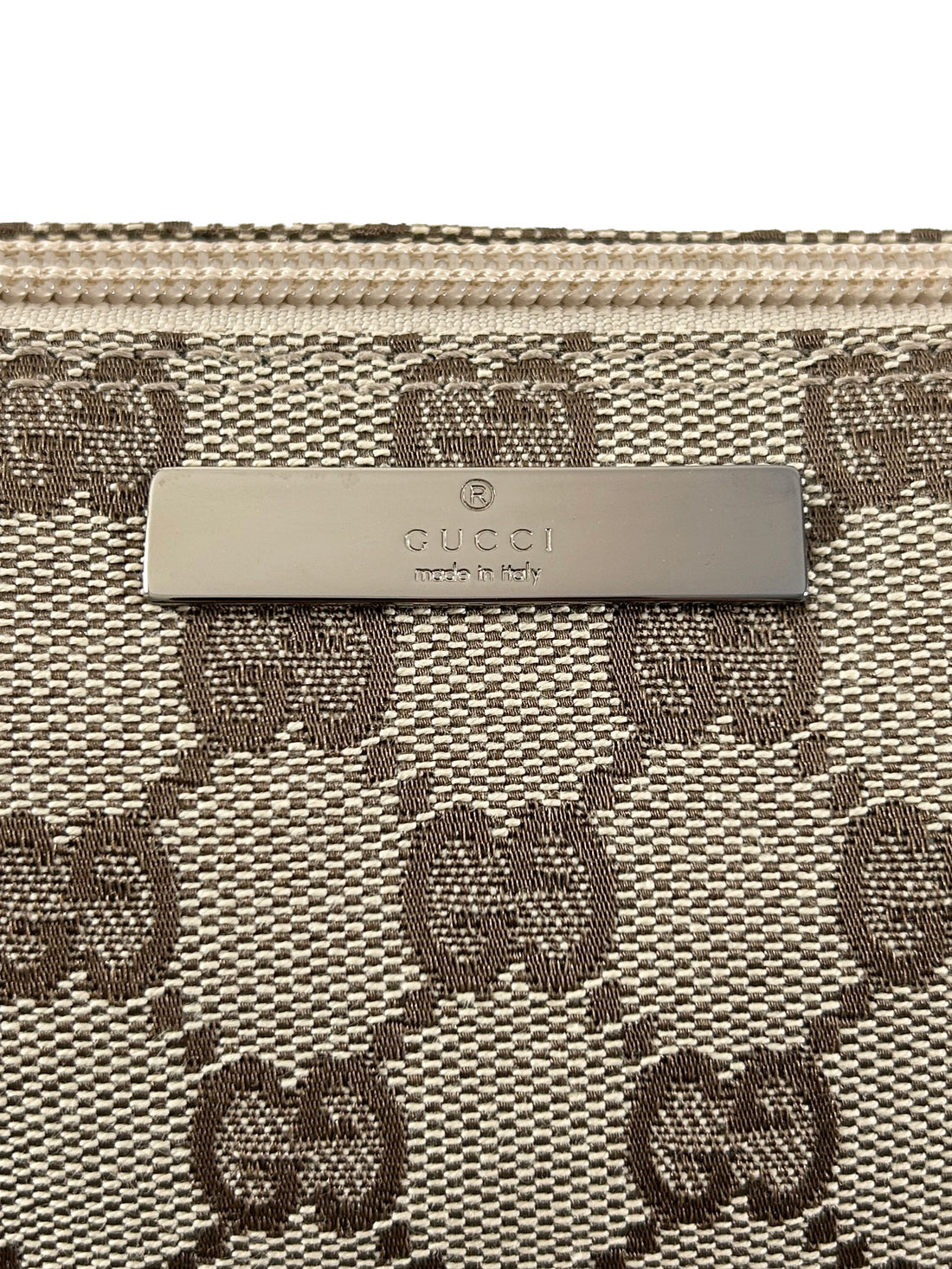 Gucci Beige Monogram Canvas Small Boat Bag