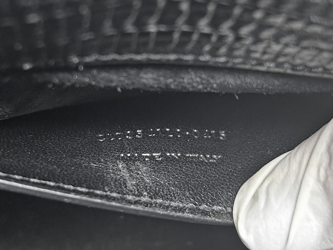 Saint Laurent Black Croc Embossed Mini Kate Tassel Chain Bag Mini