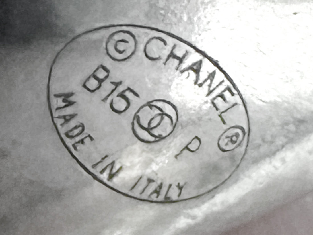 Chanel Silver Curb Link Chain Matte Silvertone ID Logo Bar Necklace