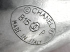 Chanel Silver Curb Link Chain Matte Silvertone ID Logo Bar Necklace