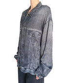 Balenciaga Black Viscose Trompe L’Oeil Oversized Denim Jacket - L / US 8-10