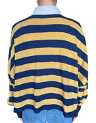 Loewe Navy & Yellow Striped Anagram Embroidered Rugby Polo - S