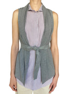 Brunello Cucinelli Purple Striped Combo Knit Sleeveless Top - S