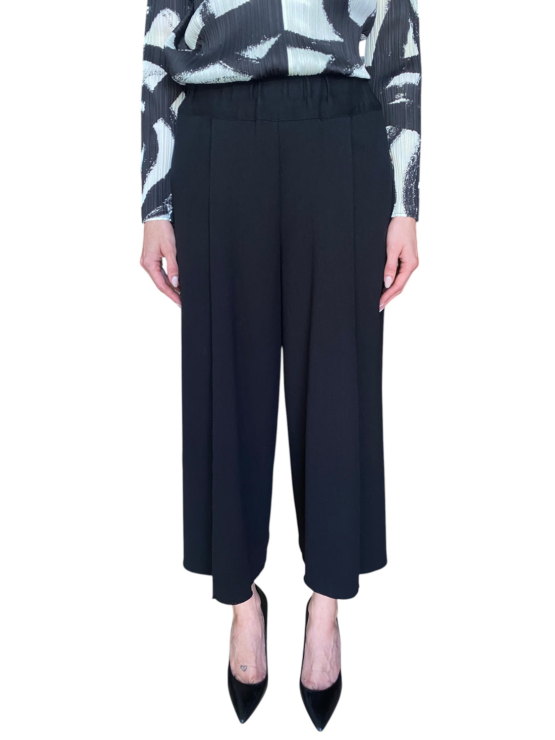 Issey Miyake Black Wide Balloon Cropped Trousers - 2 / M / US 6-8