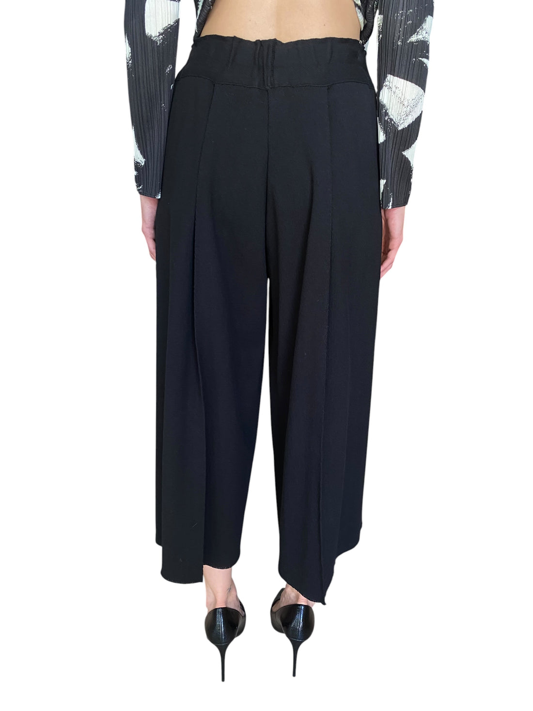 Issey Miyake Black Wide Balloon Cropped Trousers - 2 / M / US 6-8