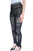 Tom Ford Black Ruched High Waisted Silk Leggings - M