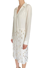 Louis Vuitton White Silk Gold Sequin Pleated Mini Dress - 40 / US 4-6