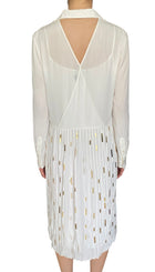 Louis Vuitton White Silk Gold Sequin Pleated Mini Dress - 40 / US 4-6