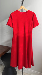 Christian Dior Red Wool Short Sleeve Dress - FR40 / 8