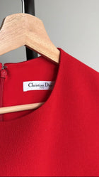 Christian Dior Red Wool Short Sleeve Dress - FR40 / 8